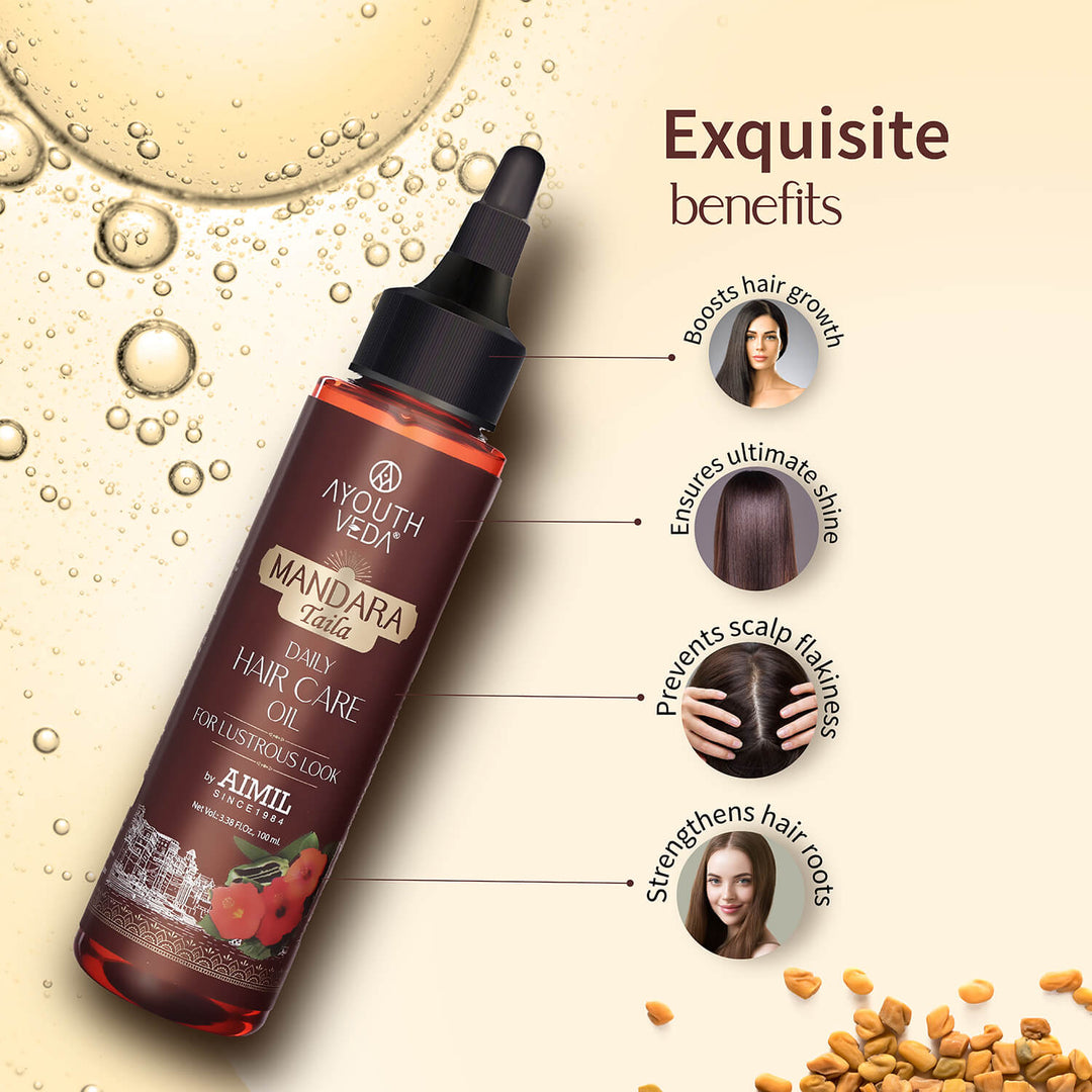 Mandara Taila Daily Hair Care Oil For Lustrous Look 100ml - Ayouthveda