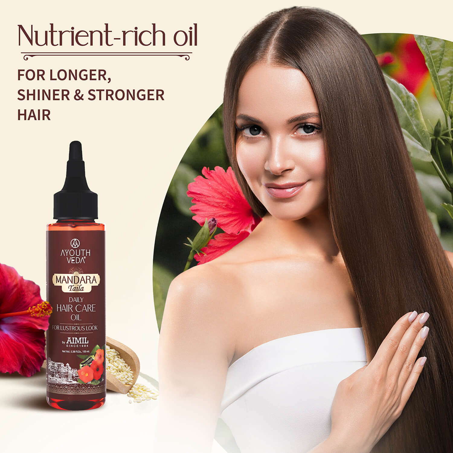 Mandara Taila Daily Hair Care Oil For Lustrous Look 100ml - Ayouthveda