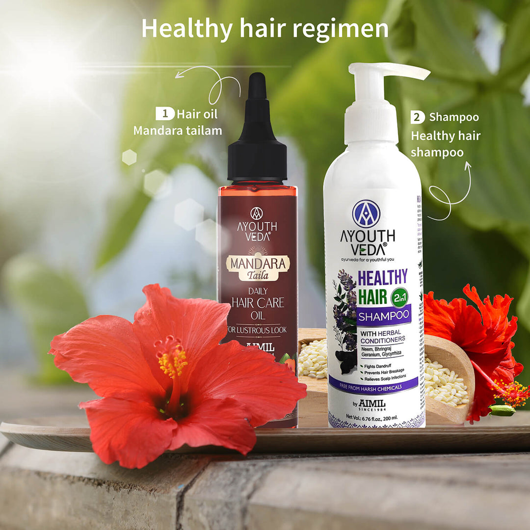 Mandara Taila Daily Hair Care Oil For Lustrous Look 100ml - Ayouthveda