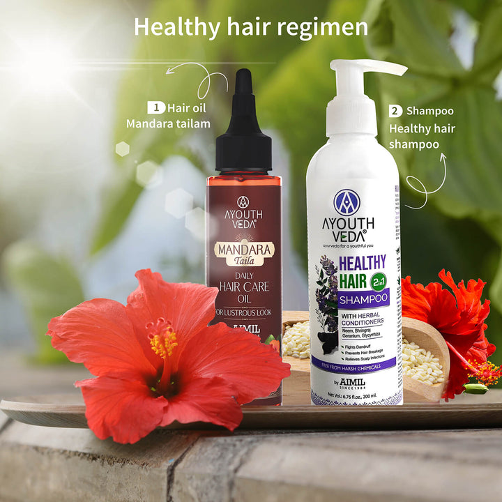 Mandara Taila Daily Hair Care Oil For Lustrous Look 100ml - Ayouthveda