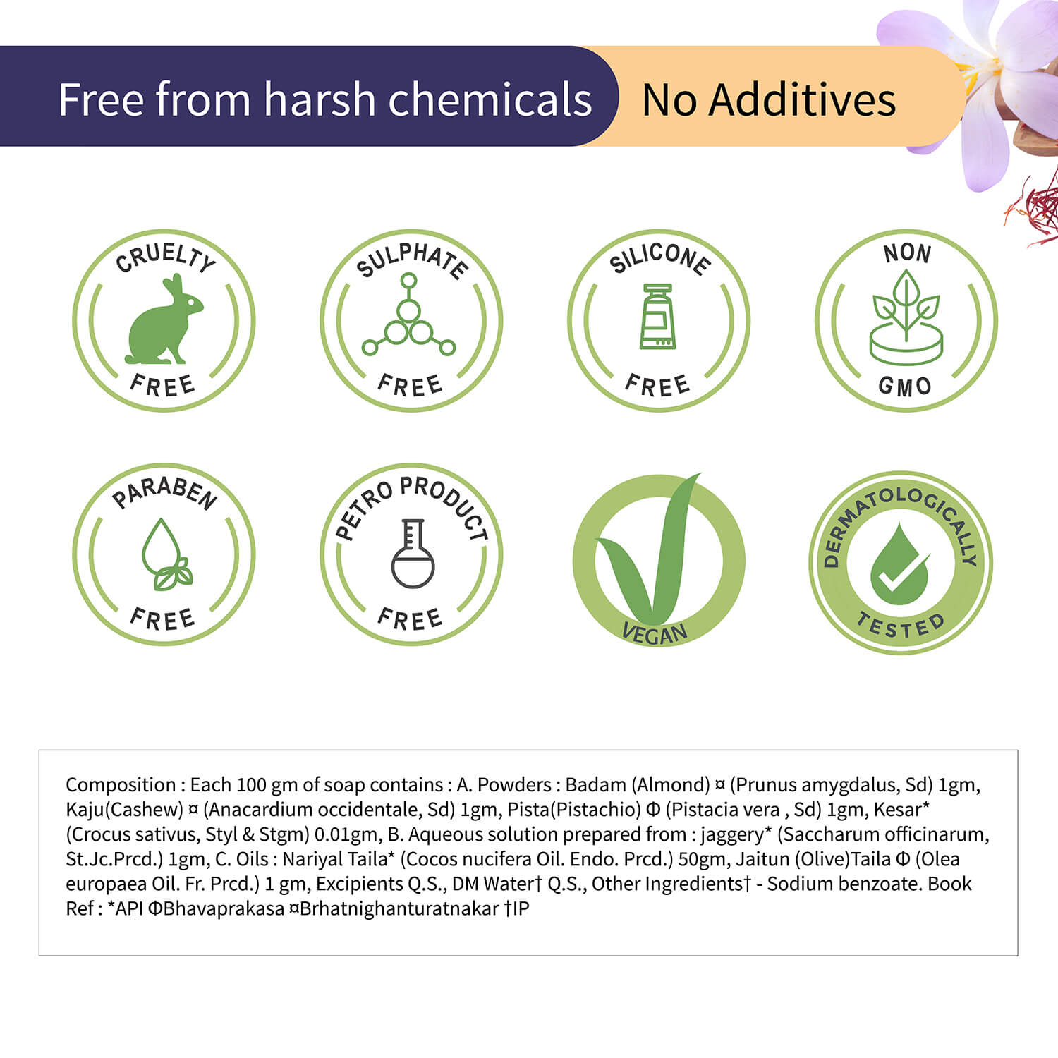 Nuts & Saffron Luxury Handmade Castile Soap 100g - Ayouthveda