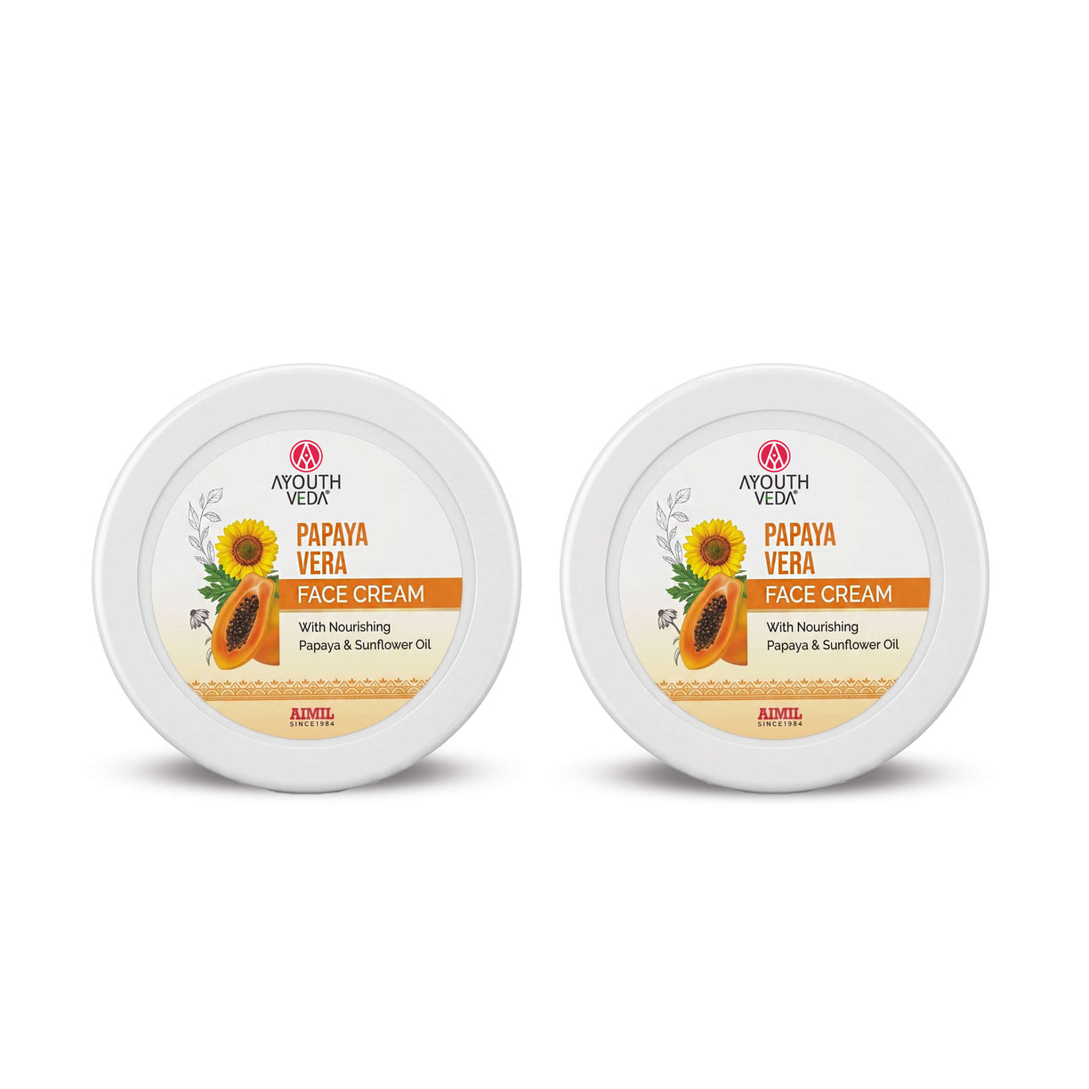 Ayouthveda Papaya Vera Face Cream | Nourishing Moisturizer for Blemish-Free, Even-Toned & Radiant Skin | With Papaya Enzymes & Sunflower Oil | Deep Hydration, Smooth Texture & Youthful Glow | 50 g