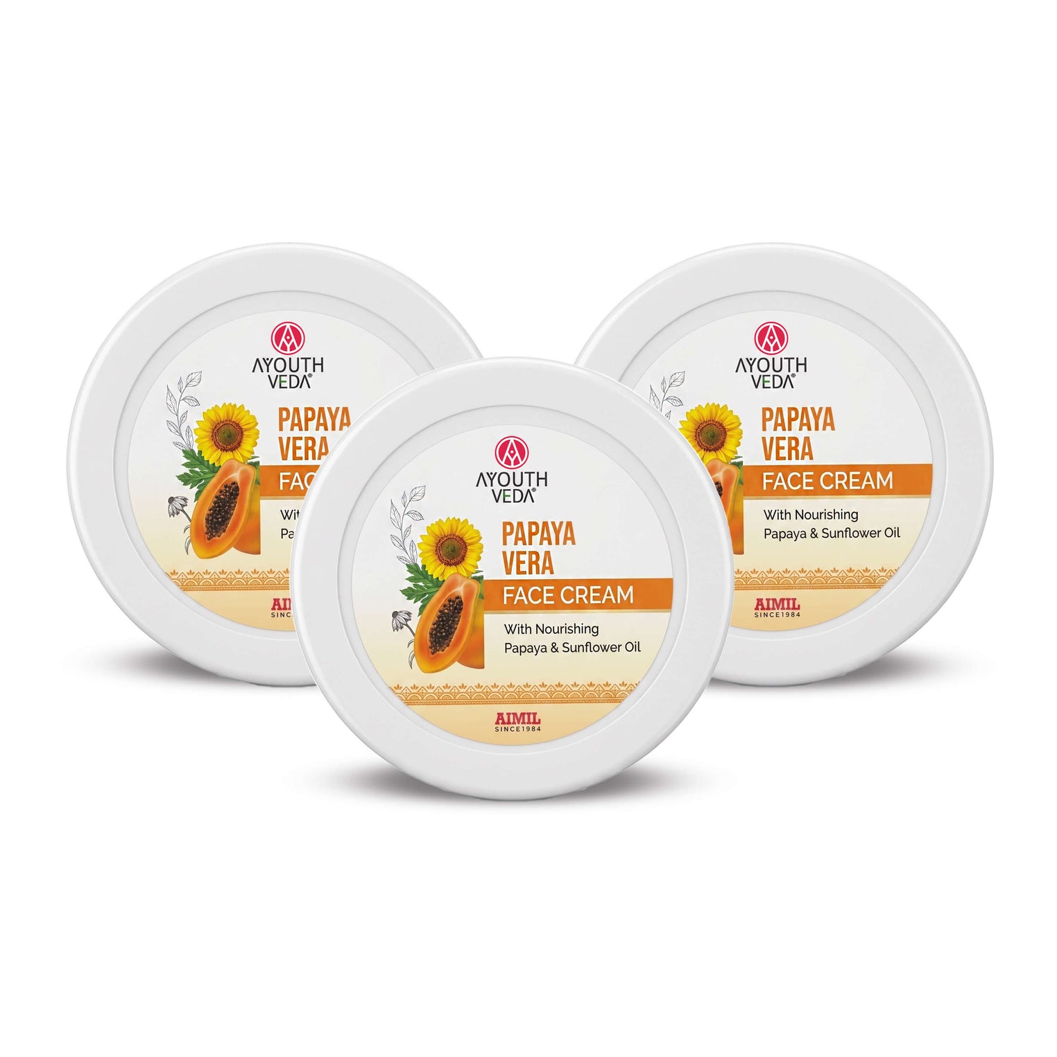 Ayouthveda Papaya Vera Face Cream | Nourishing Moisturizer for Blemish-Free, Even-Toned & Radiant Skin | With Papaya Enzymes & Sunflower Oil | Deep Hydration, Smooth Texture & Youthful Glow | 50 g