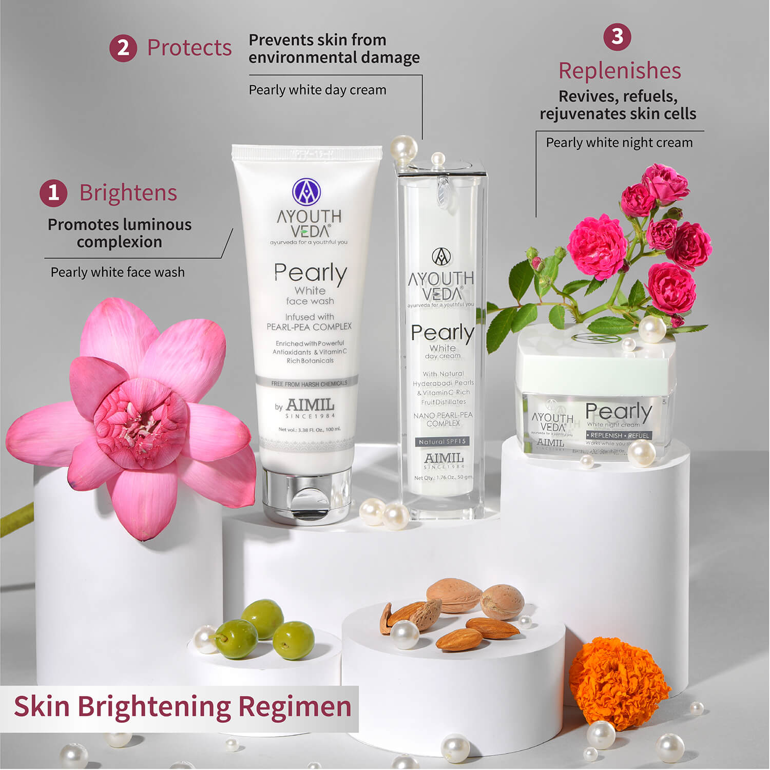 Pearly White Face Wash 100ml - Ayouthveda