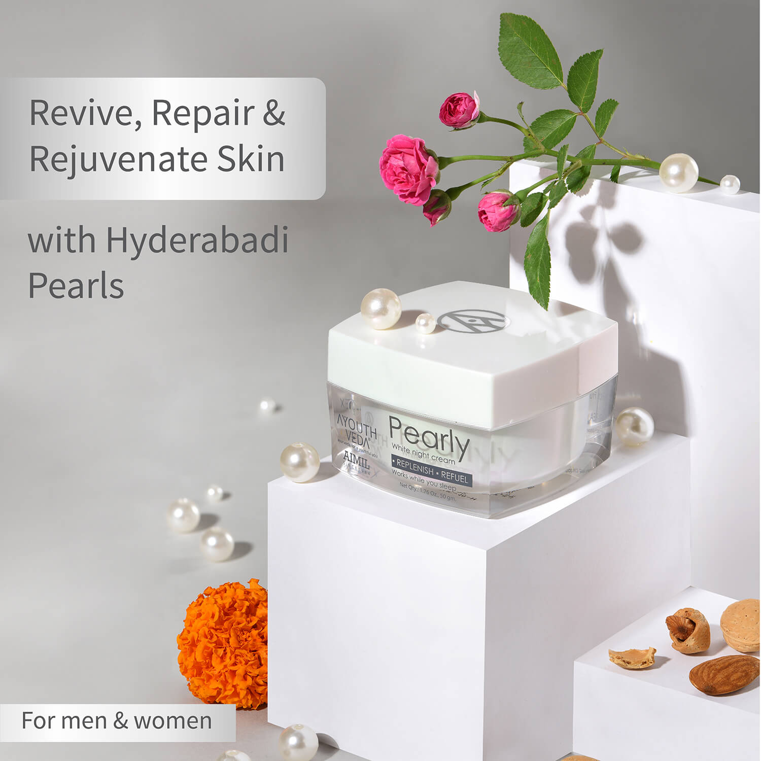Pearly White Night Cream For Brightens Complexion - Ayouthveda