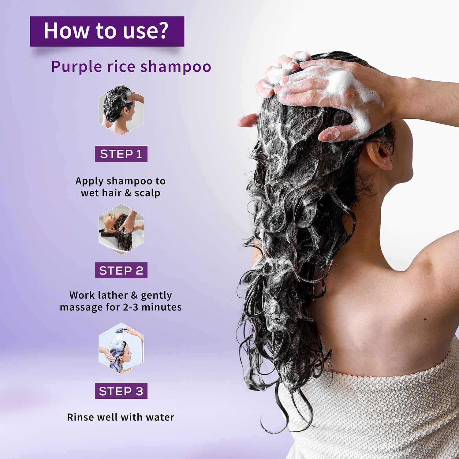 Purple Rice Hair Care Combo (Purple Rice Shampoo 200g + Purple Rice Conditioner200g) - Ayouthveda