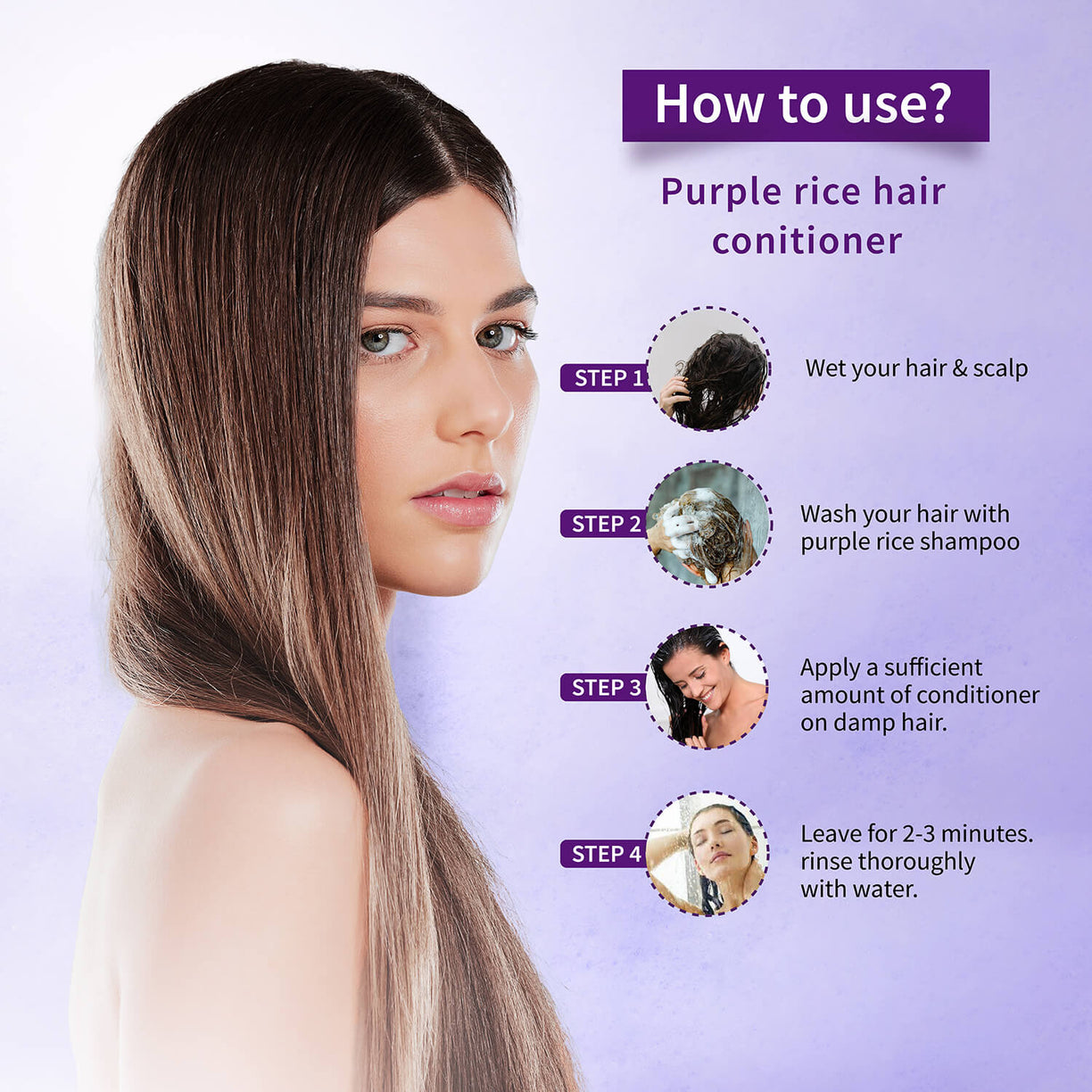 Purple Rice Hair Care Combo (Purple Rice Shampoo 200g + Purple Rice Conditioner200g) - Ayouthveda
