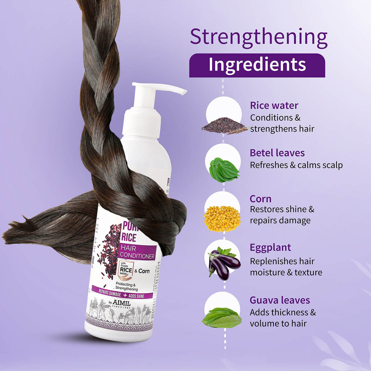 Purple Rice Hair Conditioner 200ml - Ayouthveda
