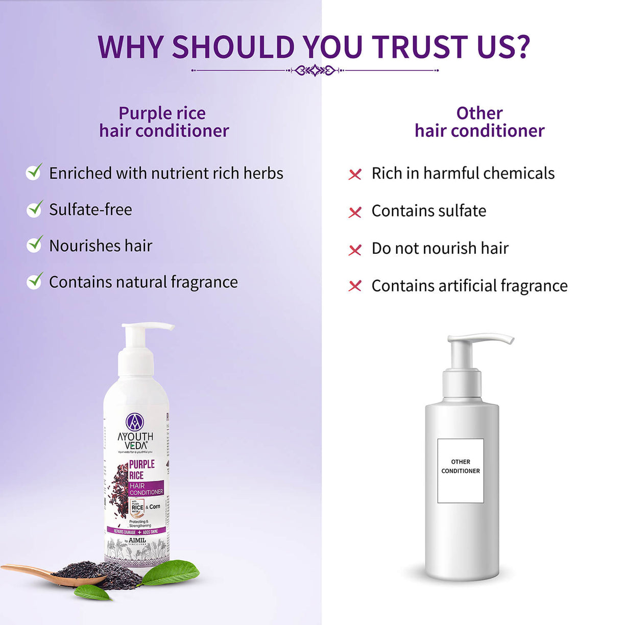 Purple Rice Hair Conditioner 200ml - Ayouthveda