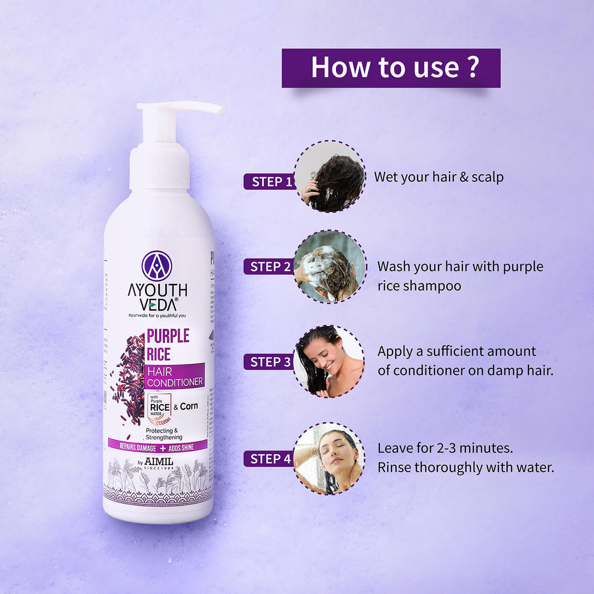 Purple Rice Hair Conditioner 200ml - Ayouthveda