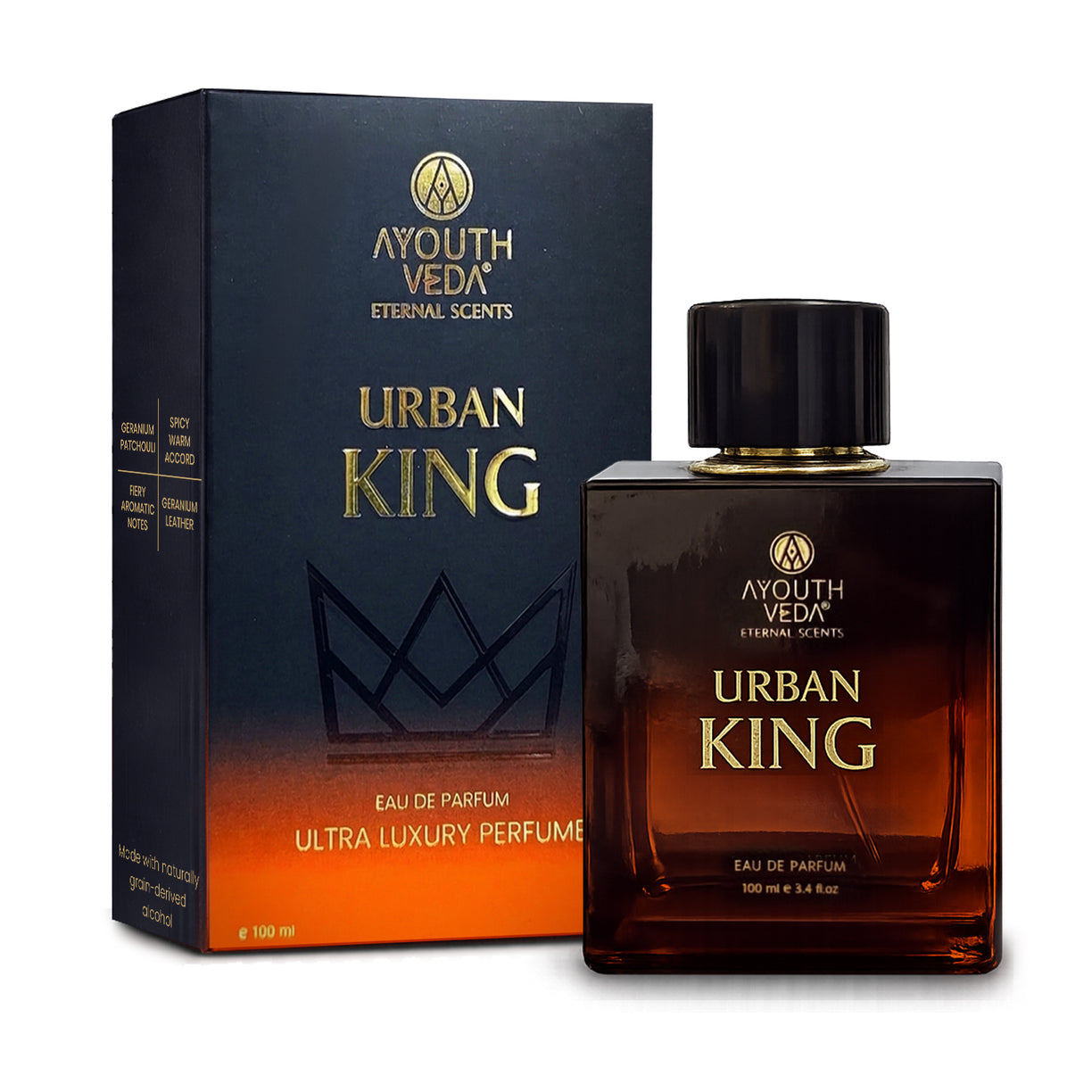 Ayouthveda Urban King Eau De Parfum for Men – Long Lasting Luxury Perfume (100ml)